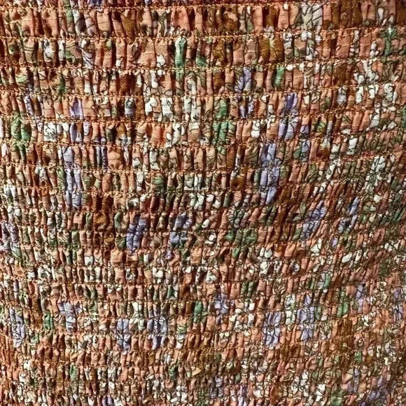 Veronica Beard Melodie Floral-Print Smocked Cotton Mini Skirt - Coral Size 10 - Picture 6 of 11